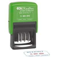 COLOP Datumstempel mit Text "Bezahlt" Green Line Printer 260/L selbstfärbend blau rot von COLOP