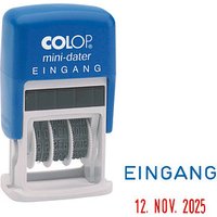COLOP Datumstempel mit Text "Eingang" Mini-Dater S 160/L selbstfärbend blau rot von COLOP