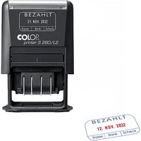COLOP Datumstempel mit Text "Bezahlt" Printer S 260/L2 N selbstfärbend blau, rot ohne Logo, 1 St. COLOP Datumstempel mit Text "Bezahlt" Printer S 260/L2 N selbstfärbend blau, rot ohne Logo, 1 St. von COLOP