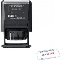 COLOP Datumstempel mit Text "Eingang" Printer S 260/L1 N selbstfärbend blau, rot blau/rot ohne Logo, 1 St. von COLOP
