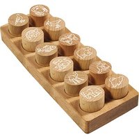 12 COLOP Woodies Motivstempel-Set Exotic animals 3,0 x 3,0 cm von COLOP