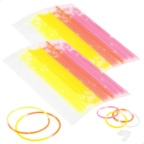 ColorBaby, Packung mit 100 Leuchtarmbändern für Partys, Neonlichter, Partydekoration, Leuchtstäbe mit Licht, leuchtet im Dunkeln, Leuchtstäbe (37801) von COLORBABY