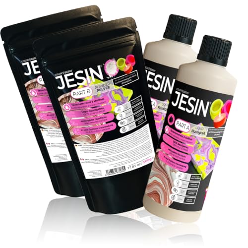 COLORBERRY JESIN 1,5kg Set –-Gießpulver weiß Alternative aus 1kg Pulver & 0,5kg Gießmasse - Ersatz für Bastelbeton, Reliefgießpulver weiß & Epoxidharz - geruchlos, lufthärtend und für Silikonformen COLORBERRY JESIN 1,5kg Set –-Gießpulver weiß Alternative aus 1kg Pulver & 0,5kg Gießmasse - Ersatz für Bastelbeton, Reliefgießpulver weiß & Epoxidharz - geruchlos, lufthärtend und für Silikonformen von COLORBERRY
