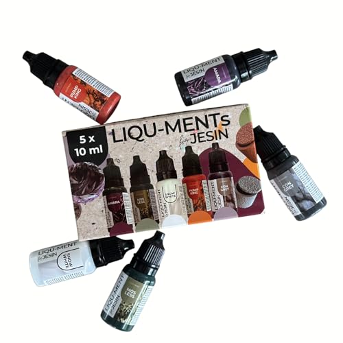 COLORBERRY Mini LIQU-MENTs Set (5 x 10 ml) Autumn, Farbpigmente für Gießpulver Farbe für Gießpulver Epoxidharz Jesin Resin - Wasserbasiert, Ungiftig, für DIY Projekte von COLORBERRY