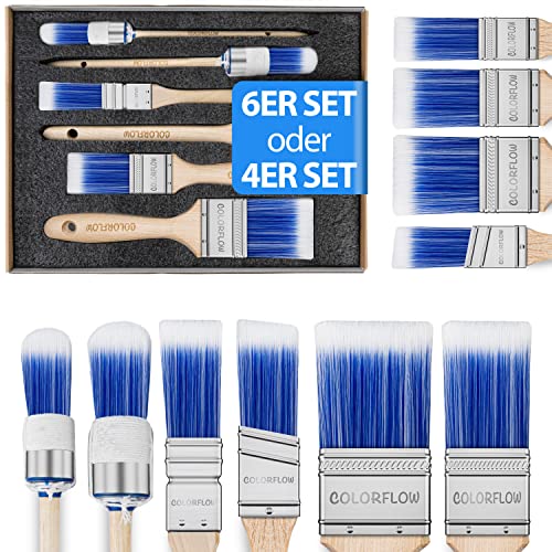 Colorflow Pinselset 6-teilig – Malerpinsel & Flachpinsel für Lack, Wandfarbe & Kreidefarbe – Lasurpinsel & Pinsel Holzlasur Set für Holz & DIY – hochwertiges Set für Profis & Heimwerker Colorflow Pinselset 6-teilig – Malerpinsel & Flachpinsel für Lack, Wandfarbe & Kreidefarbe – Lasurpinsel & Pinsel Holzlasur Set für Holz & DIY – hochwertiges Set für Profis & Heimwerker von COLORFLOW
