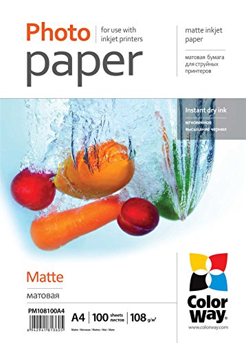 COLORWAY matt Fotopapier 50 Blatt A4 135g/m² Sofort Trocken Wasserfest für alle Tintenstrahldrucker COLORWAY matt Fotopapier 50 Blatt A4 135g/m² Sofort Trocken Wasserfest für alle Tintenstrahldrucker von COLORWAY