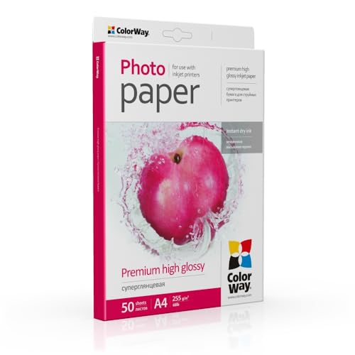 ColorWay Premium Fotopapier A4, 255g/m², 50 Blatt, Hochglänzend, Mikroporös, für Tintenstrahldrucker ColorWay Premium Fotopapier A4, 255g/m², 50 Blatt, Hochglänzend, Mikroporös, für Tintenstrahldrucker von COLORWAY