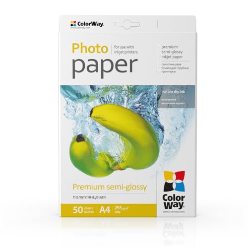 ColorWay Premium Fotopapier A4, 255g/m², 50 Blatt, Semi-Glanz, Mikropor-Beschichtung für Tintenstrahldrucker ColorWay Premium Fotopapier A4, 255g/m², 50 Blatt, Semi-Glanz, Mikropor-Beschichtung für Tintenstrahldrucker von COLORWAY