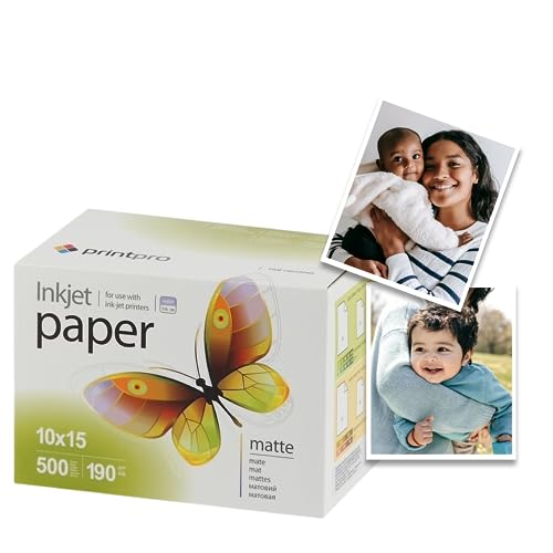 Fotopapier PrintPro von COLORWAY Matt 10x15 cm 500 Blatt 190g/m² Sofort Trocken Wasserfest für alle Tintenstrahldrucker Fotopapier PrintPro von COLORWAY Matt 10x15 cm 500 Blatt 190g/m² Sofort Trocken Wasserfest für alle Tintenstrahldrucker von COLORWAY