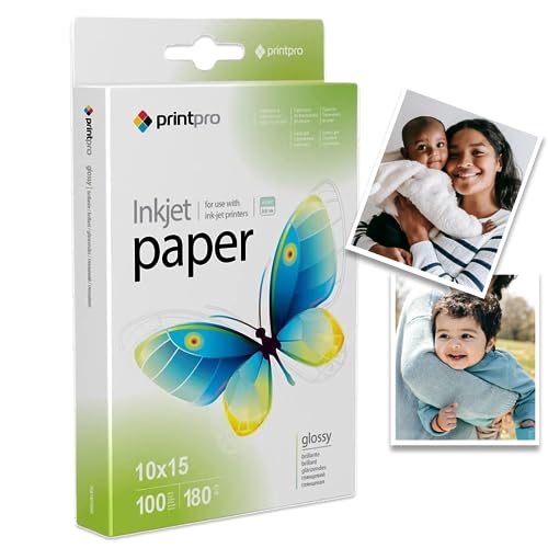 Fotopapier PrintPro von COLORWAY glänzend 180g/m² 100 Blatt 10x15 Sofort Trocken Wasserfest für alle Tintenstrahldrucker Fotopapier PrintPro von COLORWAY glänzend 180g/m² 100 Blatt 10x15 Sofort Trocken Wasserfest für alle Tintenstrahldrucker von COLORWAY