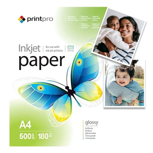 Fotopapier PrintPro von COLORWAY hoch glänzend A4 180g/m² 500 Blatt Sofort Trocken Wasserfest für alle Tintenstrahldrucker von COLORWAY
