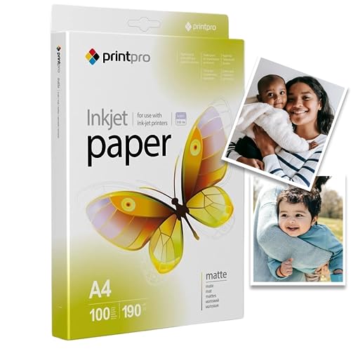 Fotopapier Printpro von Colorway matt 190g/m² 100 Blatt A4 Sofort Trocken Wasserfest für alle Tintenstrahldrucker Fotopapier Printpro von Colorway matt 190g/m² 100 Blatt A4 Sofort Trocken Wasserfest für alle Tintenstrahldrucker von COLORWAY