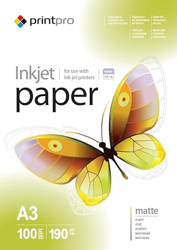 PrintPro by ColorWay Fotopapier, A3, 190 g/m², Matt, 100 Blatt, für Tintenstrahldrucker PrintPro by ColorWay Fotopapier, A3, 190 g/m², Matt, 100 Blatt, für Tintenstrahldrucker von COLORWAY