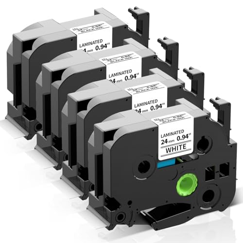 COLORWING Ersatz für Brother TZe-251 24mm Schriftbänder Laminiert für Brother Ptouch Cube P710BT D610BT P700 P750W 2430, Schwarz auf Weiß, 4er COLORWING Ersatz für Brother TZe-251 24mm Schriftbänder Laminiert für Brother Ptouch Cube P710BT D610BT P700 P750W 2430, Schwarz auf Weiß, 4er von COLORWING