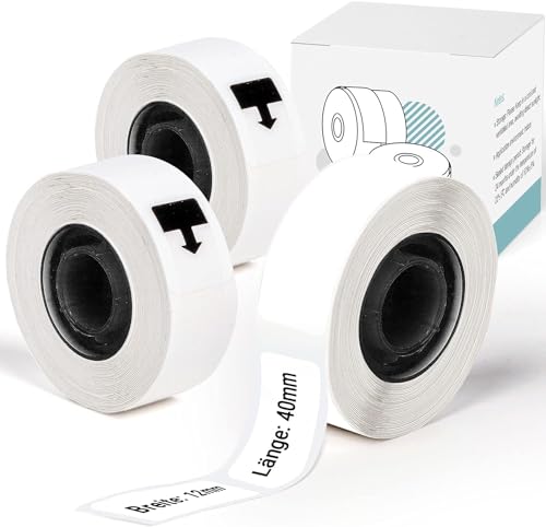 COLORWING Q30 Q30S D30S Thermo-Etiketten Papier, Selbstklebend, Weiße Drucker Etiketten für Schule, Zuhause, Büro, Kleine Unternehmen, 3 Rollen 160 Etiketten/Rolle 12mm x 40mm COLORWING Q30 Q30S D30S Thermo-Etiketten Papier, Selbstklebend, Weiße Drucker Etiketten für Schule, Zuhause, Büro, Kleine Unternehmen, 3 Rollen 160 Etiketten/Rolle 12mm x 40mm von COLORWING