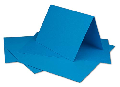 100 DIN A6 Faltkarten Azurblau - Karten zum Selbstgestalten 14,8 x 21 cm - Klappkarten mit 160 g/m² - Colours-4-you von Glüxx Agent von COLOURS 4-YOU by Glüxx-Agent