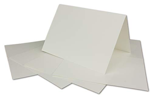 100 DIN A6 Faltkarten Creme - Karten zum selbstgestalten 14,8 x 21 cm - Klappkarten mit 160 g/m² - Colours-4-you von Glüxx Agent von COLOURS 4-YOU by Glüxx-Agent