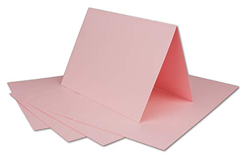 100 DIN A6 Faltkarten Rosa - Karten zum selbstgestalten 14,8 x 21 cm - Klappkarten mit 160 g/m² - Colours-4-you von Glüxx Agent von COLOURS 4-YOU by Glüxx-Agent