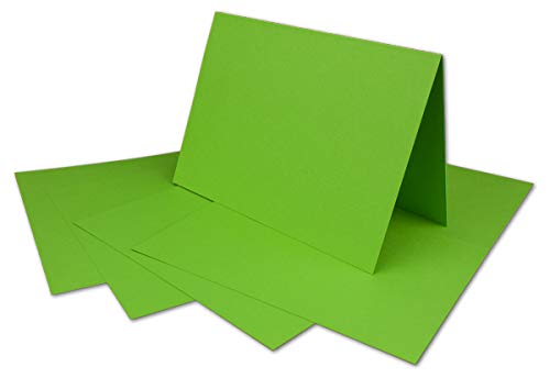 200 DIN A6 Faltkarten Hellgrün - Karten zum selbstgestalten 14,8 x 21 cm - Klappkarten mit 160 g/m² - Colours-4-you von Glüxx Agent von COLOURS 4-YOU by Glüxx-Agent