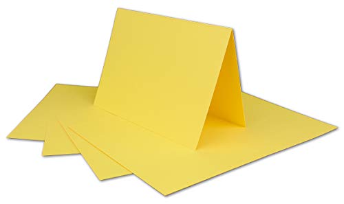 25 DIN A6 Faltkarten Gelb - Karten zum selbstgestalten 14,8 x 21 cm - Klappkarten mit 160 g/m² - Colours-4-you von Glüxx Agent von COLOURS 4-YOU by Glüxx-Agent