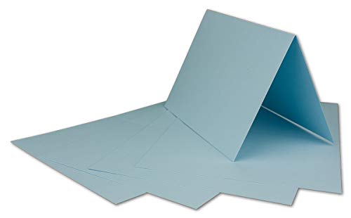 25 DIN A6 Faltkarten Hellblau - Karten zum selbstgestalten 14,8 x 21 cm - Klappkarten mit 160 g/m² - Colours-4-you von Glüxx Agent von COLOURS 4-YOU by Glüxx-Agent