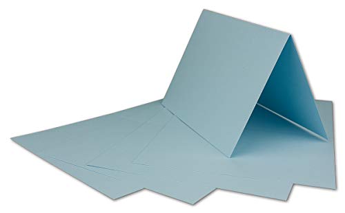 25 DIN A6 Faltkarten Hellblau - Karten zum Selbstgestalten 14,8 x 21 cm - Klappkarten mit 160 g/m² - Colours-4-you von Glüxx Agent von COLOURS 4-YOU by Glüxx-Agent