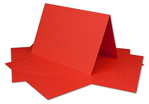 25 DIN A6 Faltkarten Rot - Karten zum selbstgestalten 14,8 x 21 cm - Klappkarten mit 160 g/m² - Colours-4-you von Glüxx Agent von COLOURS 4-YOU by Glüxx-Agent