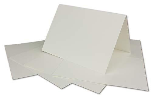 50 DIN A6 Faltkarten Creme - Karten zum Selbstgestalten 14,8 x 21 cm - Klappkarten mit 160 g/m² - Colours-4-you von Glüxx Agent von COLOURS 4-YOU by Glüxx-Agent
