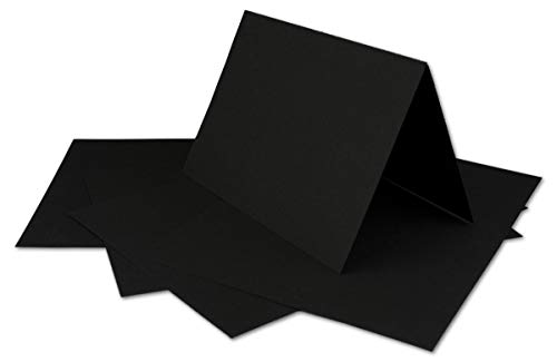 50 DIN A6 Faltkarten Schwarz - Karten zum Selbstgestalten 14,8 x 21 cm - Klappkarten mit 160 g/m² - Colours-4-you von Glüxx Agent von COLOURS 4-YOU by Glüxx-Agent