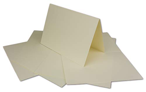 50 DIN A6 Faltkarten Vanille - Karten zum selbstgestalten 14,8 x 21 cm - Klappkarten mit 160 g/m² - Colours-4-you von Glüxx Agent von COLOURS 4-YOU by Glüxx-Agent