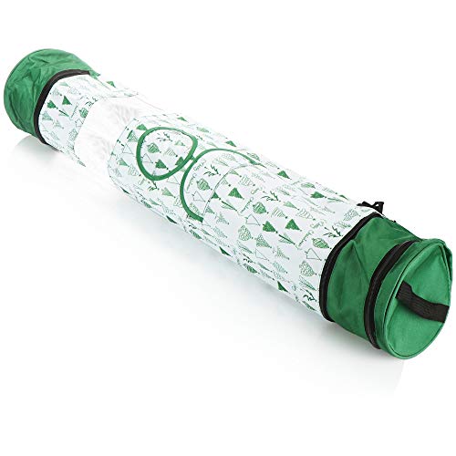 COM-FOUR® Geschenkpapier Aufbewahrung - Geschenkpapier Organizer - Geschenkpapiertasche - Aufbewahrung für Geschenkpapierrollen (weiß/grün) von com-four