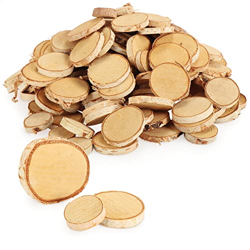 com-four® 1kg Streudeko, dekorative Holzscheiben zum Streuen - Holzchips aus natürlichem Holz mit Rinde - Bastelbedarf für Geschenke und Potpourris von com-four