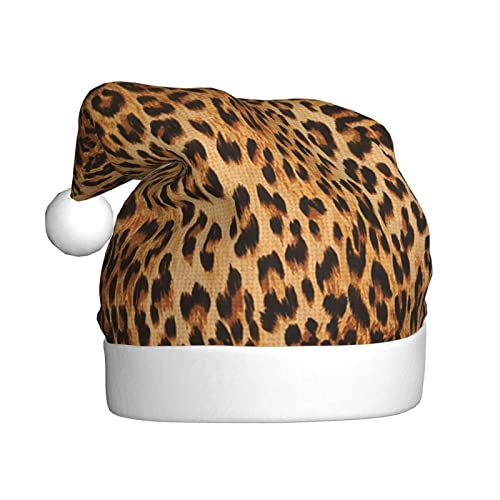 COMAAM Leopard Print Erwachsene Plüsch Weihnachtsmütze Weihnachten Dekorative Hut Geeignet Für Neujahrs Party Supplies von COMAAM