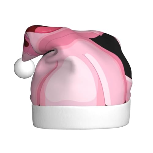 COMAAM Rosa Schwein Erwachsene Plüsch Weihnachtsmütze Weihnachten Dekorative Hut Geeignet Für Silvester Party Supplies von COMAAM