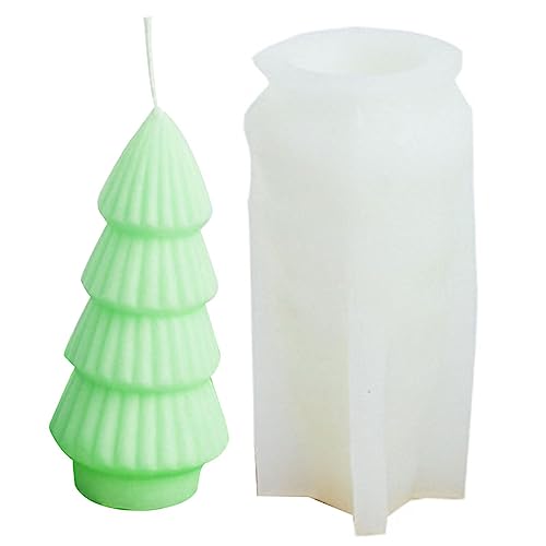 COMFOLIVING 5 Weihnachts-Silikonformen | Formen für Weihnachtskerzen zum Basteln, Silikonformen aus Harz in Form eines Kiefernbaums für Epoxidharz, Kerze, Aromatherapie von COMFOLIVING