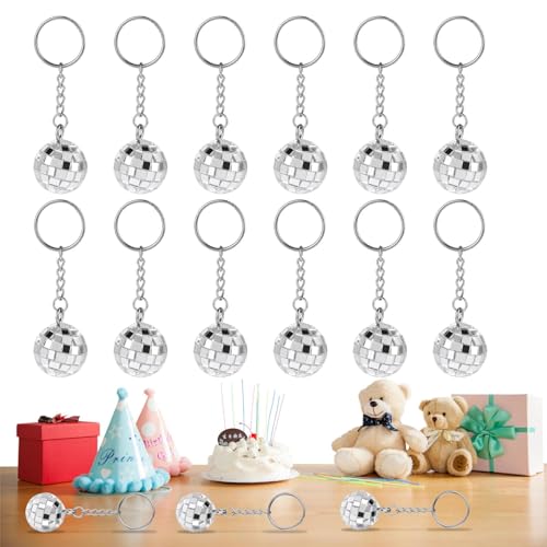 COMFOLIVING Discokugel-Schlüsselanhänger, Spiegelkugel-Schlüsselanhänger, 12 Schlüsselanhänger für Rucksäcke, Disco-Schlüsselanhänger, Taschen-Anhänger mit Organzabeutel und COMFOLIVING Discokugel-Schlüsselanhänger, Spiegelkugel-Schlüsselanhänger, 12 Schlüsselanhänger für Rucksäcke, Disco-Schlüsselanhänger, Taschen-Anhänger mit Organzabeutel und von COMFOLIVING