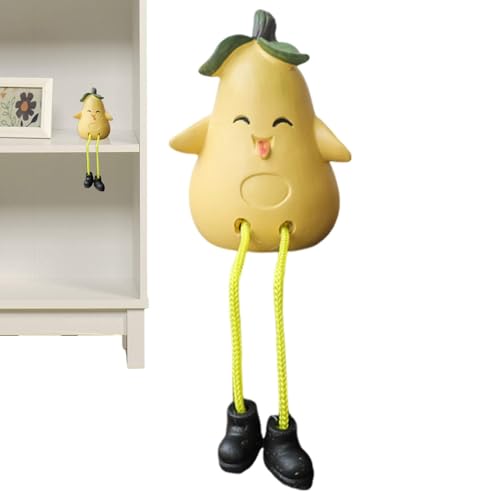 COMFOLIVING Hängende Puppen mit langen Beinen, sitzende Puppen, lange hängende Fruchtpuppen, kreative Regaldekoration für Büro, Bibliothek, Wohnzimmer von COMFOLIVING
