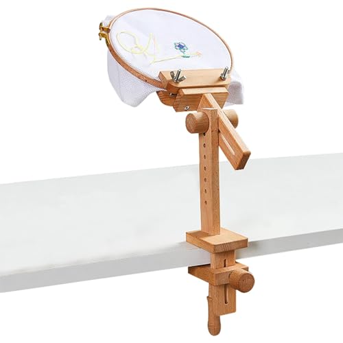 Handstickerei-Set, 360 Grad drehbar, Nähwerkzeuge für Schoßtisch, Bett, Holz-Stickerei-Sets mit Klemme, Hand-Stickrahmenhalter, verstellbarer Stickständer aus Holz Handstickerei-Set, 360 Grad drehbar, Nähwerkzeuge für Schoßtisch, Bett, Holz-Stickerei-Sets mit Klemme, Hand-Stickrahmenhalter, verstellbarer Stickständer aus Holz von COMFOLIVING