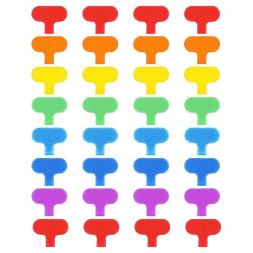 Kabeletiketten – 32 x mehrfarbige Kabeletiketten, Schreiben, wiederverwendbare Kabelanhänger, einfache Identifizierung, Kabelmarkierungen, Etiketten für Drucker, Handschrift, Kabelmanagement Kabeletiketten – 32 x mehrfarbige Kabeletiketten, Schreiben, wiederverwendbare Kabelanhänger, einfache Identifizierung, Kabelmarkierungen, Etiketten für Drucker, Handschrift, Kabelmanagement von COMFOLIVING