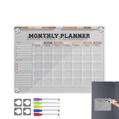 Kühlschrank Whiteboard Magnetisch, Multifunktionaler Kühlschrank Wochenplaner, Wiederverwendbarer Trockenboard-Kalender, Acryl Klar Message Board Kühlschrank Notizblock, Magnetisches Whiteboard für Kühlschrank Whiteboard Magnetisch, Multifunktionaler Kühlschrank Wochenplaner, Wiederverwendbarer Trockenboard-Kalender, Acryl Klar Message Board Kühlschrank Notizblock, Magnetisches Whiteboard für von COMFOLIVING