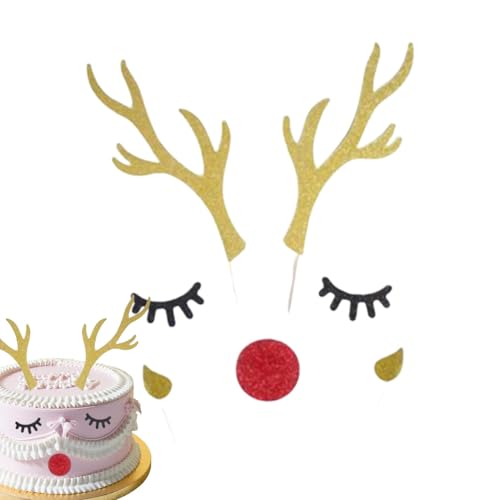 Tortenaufsatz-Karten – Festliches Kuchendekorationszubehör, Kuchen-Dessert-Topper, Kuchendekoration, Kaninchenohren, Geweih für Hochzeit, Weihnachten Tortenaufsatz-Karten – Festliches Kuchendekorationszubehör, Kuchen-Dessert-Topper, Kuchendekoration, Kaninchenohren, Geweih für Hochzeit, Weihnachten von COMFOLIVING