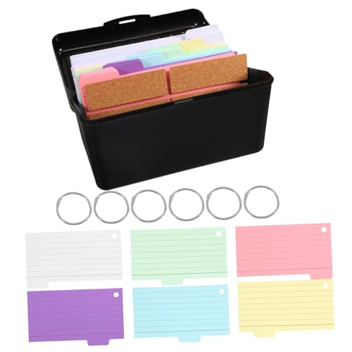 COMNESTBI 1 Satz Karteikartenhalter-Set Rezeptkarten-Organizer Karteikarten-Organizer Tab-Karteikarten Karteikartenteiler Karteikartenbehälter Flash-Kartenspeicher Plastikpapier von COMNESTBI
