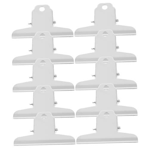 COMNESTBI 10 Stück Edelstahlclip Clips Zur Aufbewahrung Von Lebensmitteln Taschenclips Aus Edelstahl Für Taschen Brotbeutelschließer Büroklammern Metallclip Silver Rostfreier Stahl von COMNESTBI