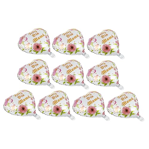 COMNESTBI 10 Stück Herz Folienballons Folienballons mit Blumenmuster Selbstverschließend und Wiederverwendbar für Muttertag Geburtstagsfeiern und Festliche Anlässe von COMNESTBI