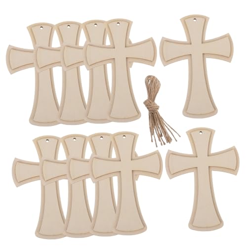 COMNESTBI 10 Stück Holzkreuz Anhänger Unfertige Holzschnitte für Diy Bastelarbeiten Kreuzförmige Dekoration Aufhängen für Kirche und Zuhause Kreative Freizeitgestaltung COMNESTBI 10 Stück Holzkreuz Anhänger Unfertige Holzschnitte für Diy Bastelarbeiten Kreuzförmige Dekoration Aufhängen für Kirche und Zuhause Kreative Freizeitgestaltung von COMNESTBI