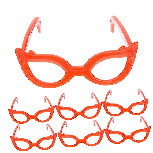 COMNESTBI 100 Stück Puppenbrille Puppenzubehör Mini Puppen Kleidung Puppen Klamotten schnapsgläser Puppengläser zum Basteln Hundebrille für kleine Hunde Plastik rot von COMNESTBI