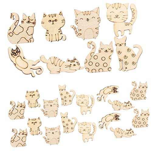 COMNESTBI 100Stücke Holz Katzen DIY Bastelmaterial für Unvollendete Katzenausschnitte für Kreative Projekte Graffiti Zubehör für Schule und Zuhause Dekorieren COMNESTBI 100Stücke Holz Katzen DIY Bastelmaterial für Unvollendete Katzenausschnitte für Kreative Projekte Graffiti Zubehör für Schule und Zuhause Dekorieren von COMNESTBI