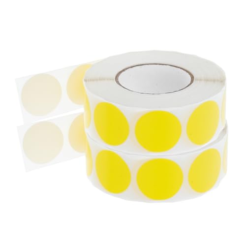 COMNESTBI 2 Rollen Leere Runde Punktaufkleber, Selbstklebende Mehrzwecketiketten Zur Farbcodierung, Umzug, Basteln, Glänzende Papierkreise Für Büro Und Lager, 2,5 Cm von COMNESTBI