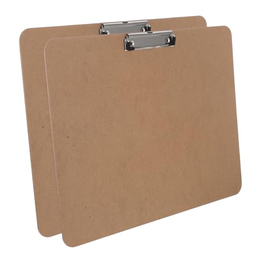 COMNESTBI 2 Stück Klemmbrett aus Holz für Künstler Skizzieren und Zeichnen Tragbares Schreibbrett mit Robuster Metallklemme für Schule Büro und Outdoor Aktivitäten von COMNESTBI