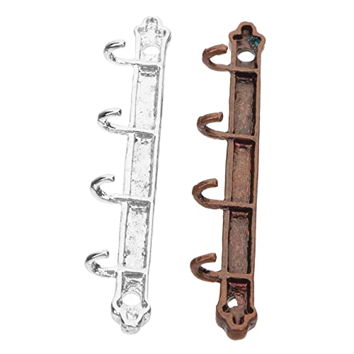 COMNESTBI 2 Stück Mini-Küchenhaken Wall Hooks Puppen Kleidung Miniaturhaken Miniaturmöbel Hanger Miniatur-Puppenhauszubehör montiert Miniaturhauszubehör Mini-Haken für Puppenhaus Legierung von COMNESTBI